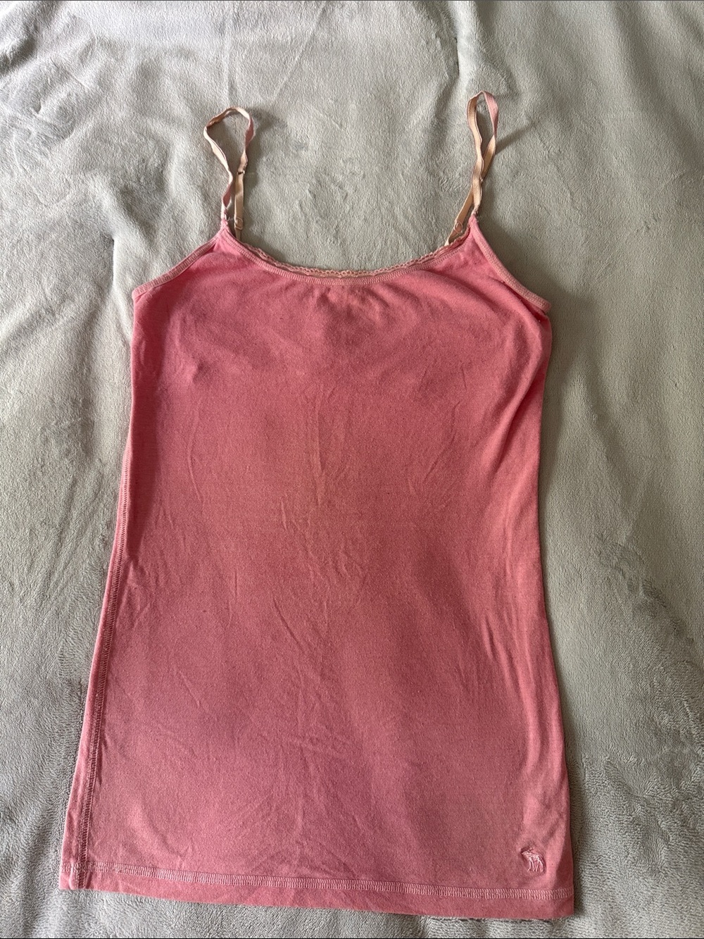 Abercrombie & Fitch Pink Lace Trim Cami Tank Top Y2K Size Small